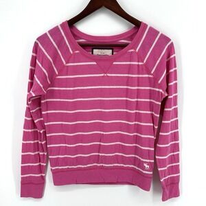 Abercrombie & Fitch Top Size M Pink Striped Y2K Preppy Girl Retro Chic